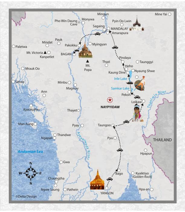 16 Tage Ueberlandfahrt von Yangon nach Bagan