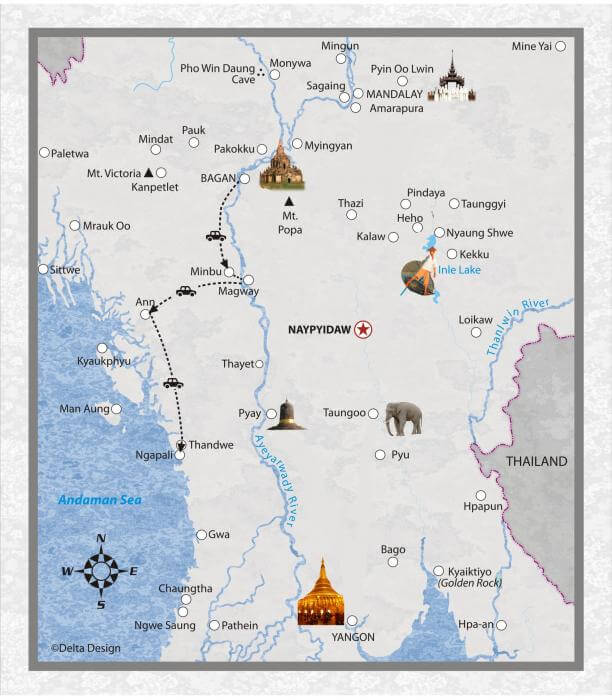 3 Tage Ueberlandfahrt von Bagan nach Ngapali